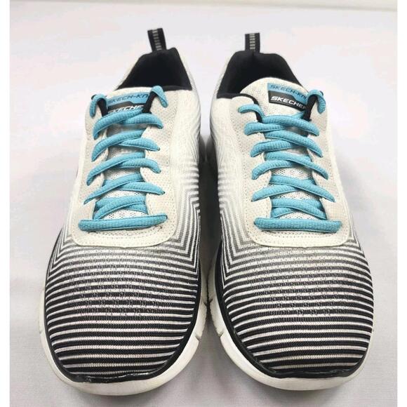 Skechers Womens 7.5 M Air Cooled Memory Foam Athletic Sneakers White Striped - Picture 5 of 9